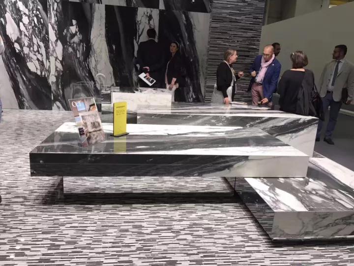 Bologna Italy Ceramic Bathroom Exhibition, Ceramic Imitation Marble Behind The Show