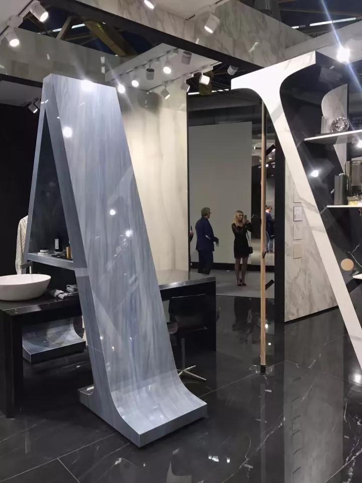 Bologna Italy Ceramic Bathroom Exhibition, Ceramic Imitation Marble Behind The Show