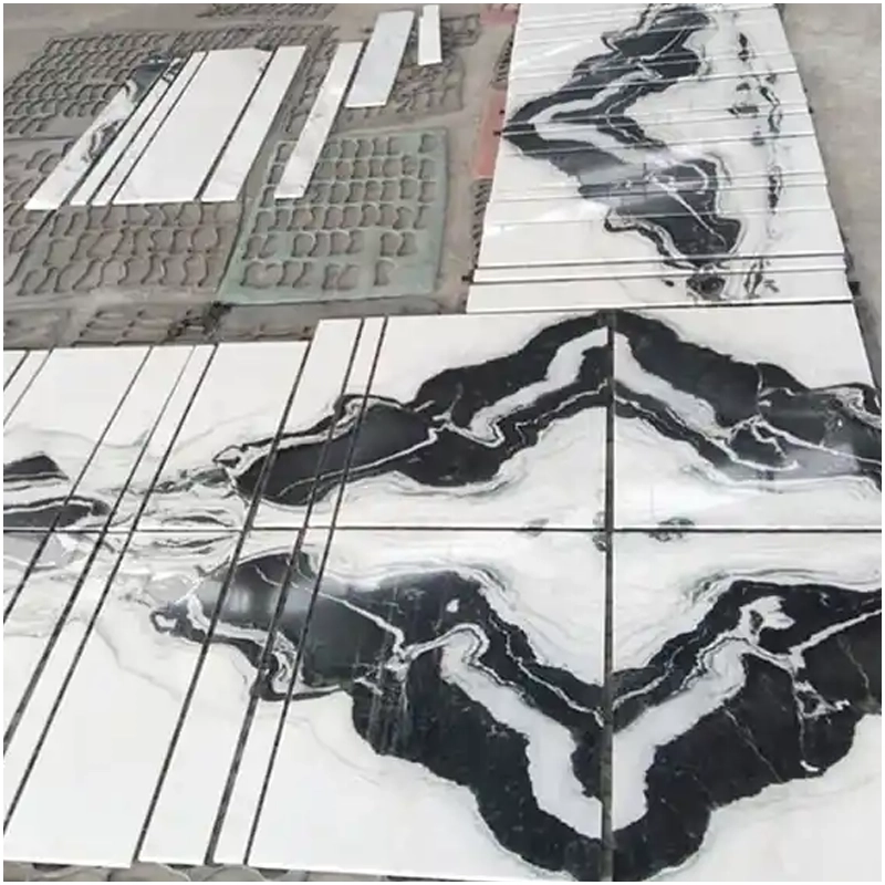 White Panda Marble Floor Tiles