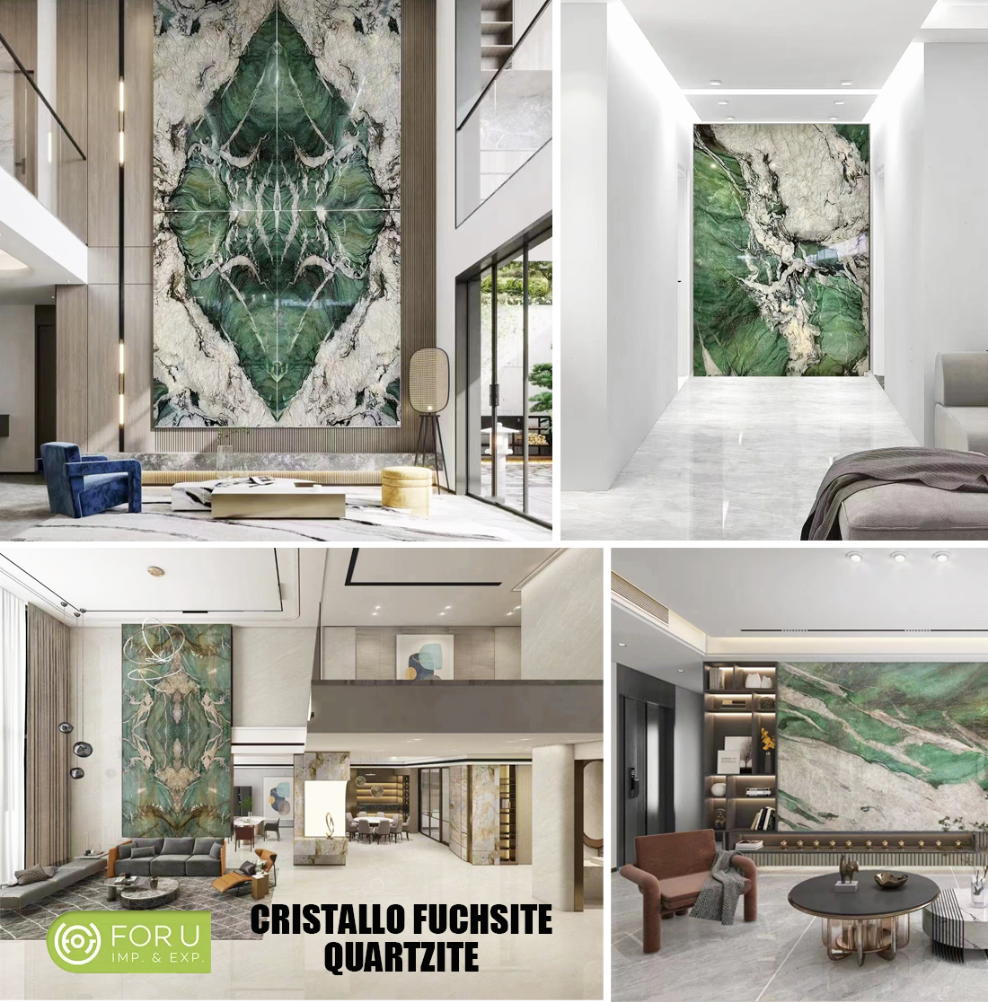 Cristallo Fuchsite Quartzite Luxury Wall Projects FOR U STONE Cristallo Fuchsite Quartzite Luxury Wall