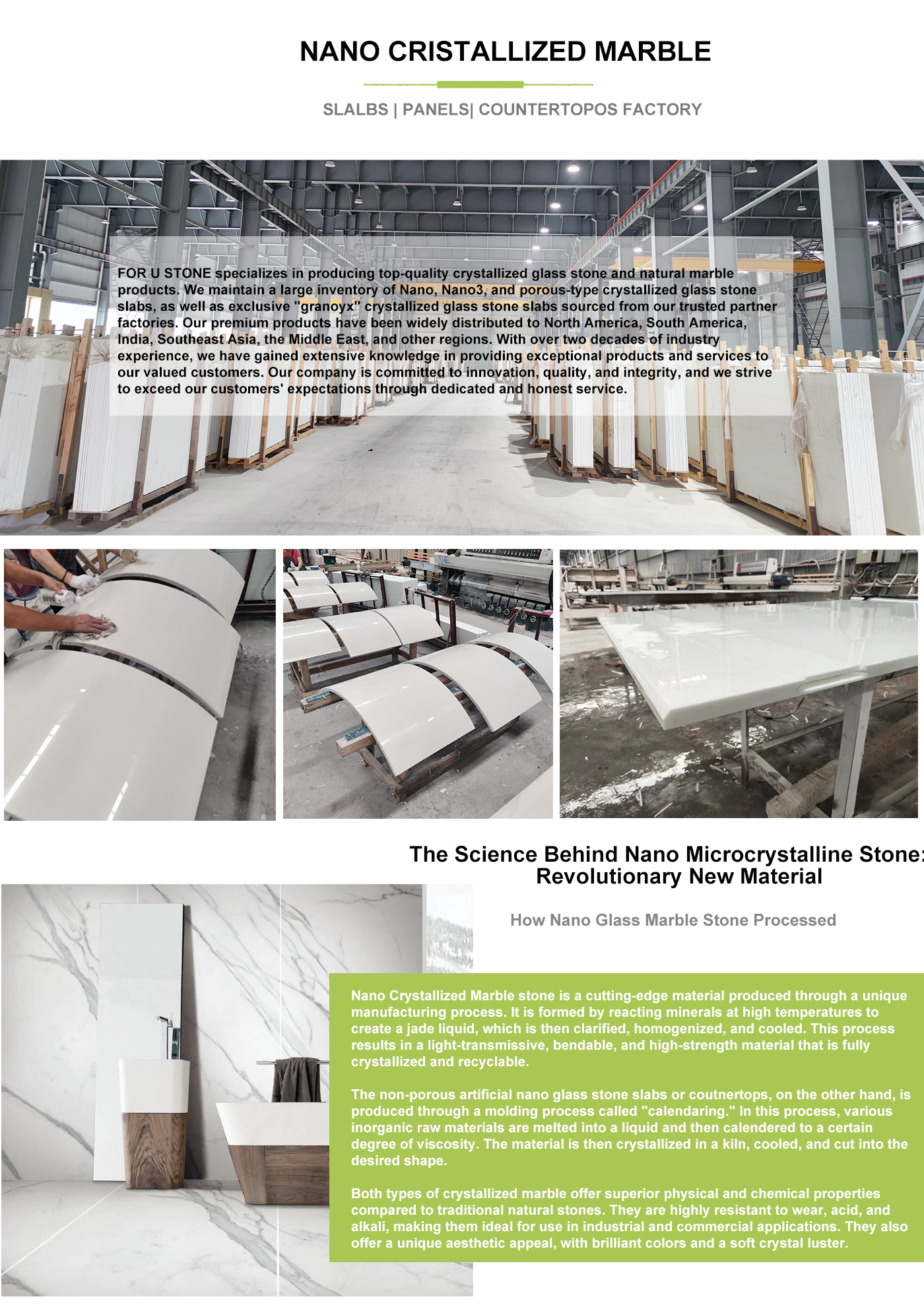 Calacatta Nanoglass Marble Slabs and Countertops Factory-FOR U STONE