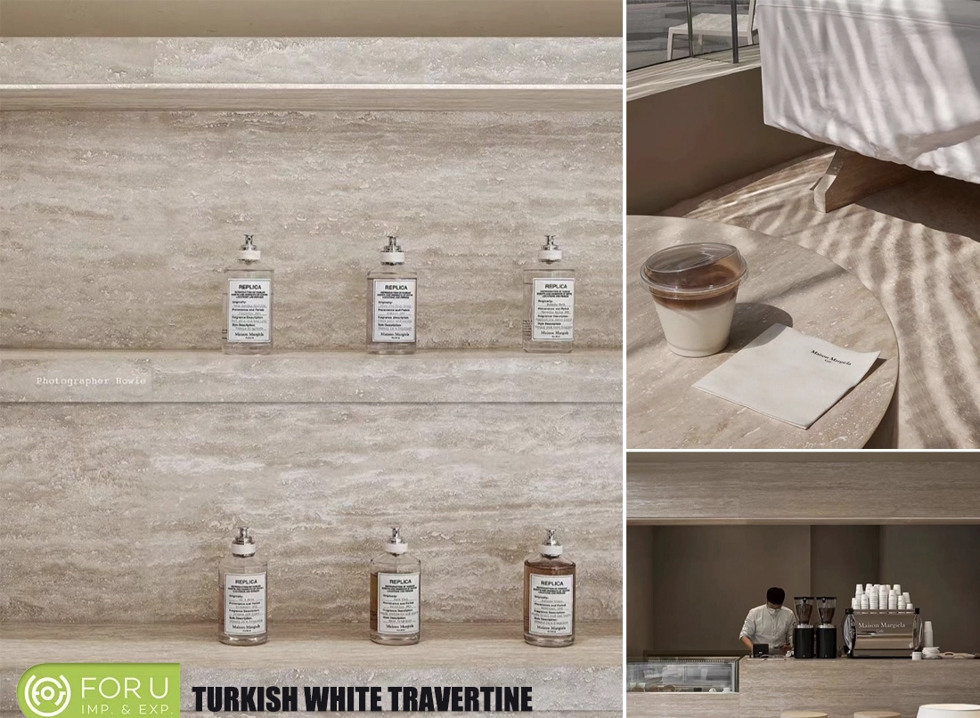 Turkish White Travertine Tiles For Boutique Shope Projects FOR U STONE Turkish White Travertine Tiles For Boutique Shope Projects FOR U STONE