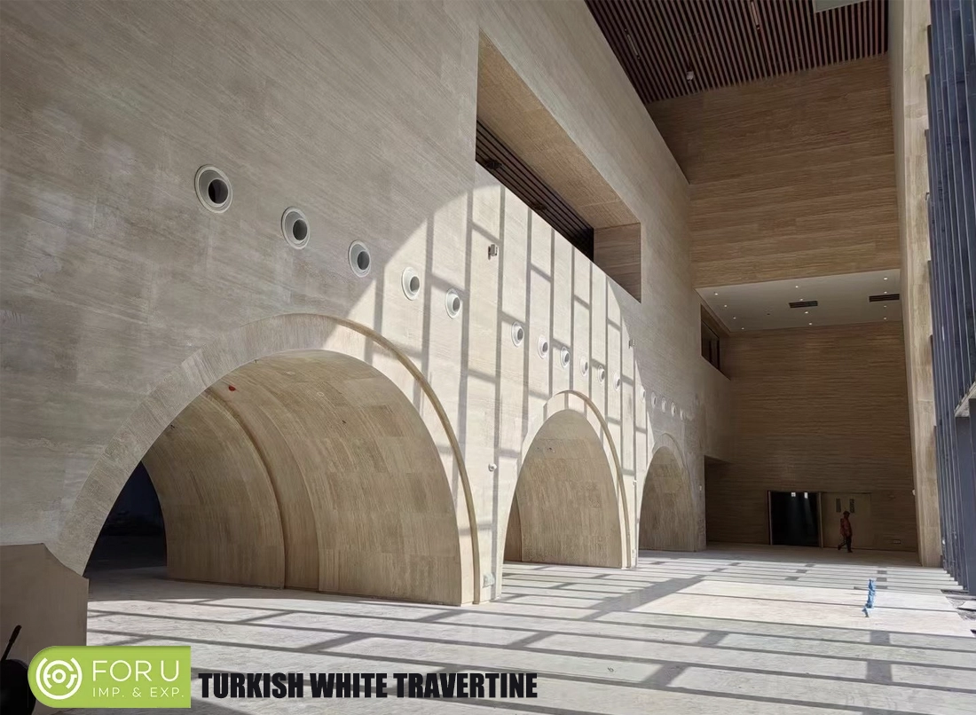 White Travertine Internal Wall Panel Station Projects FOR U STONE White Travertine Internal Wall Panel Station Projects FOR U STONE
