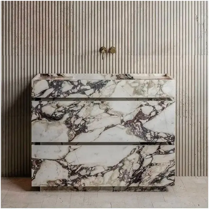 Calacatta Breccia Violetta Marble Floor Standing Washbasin