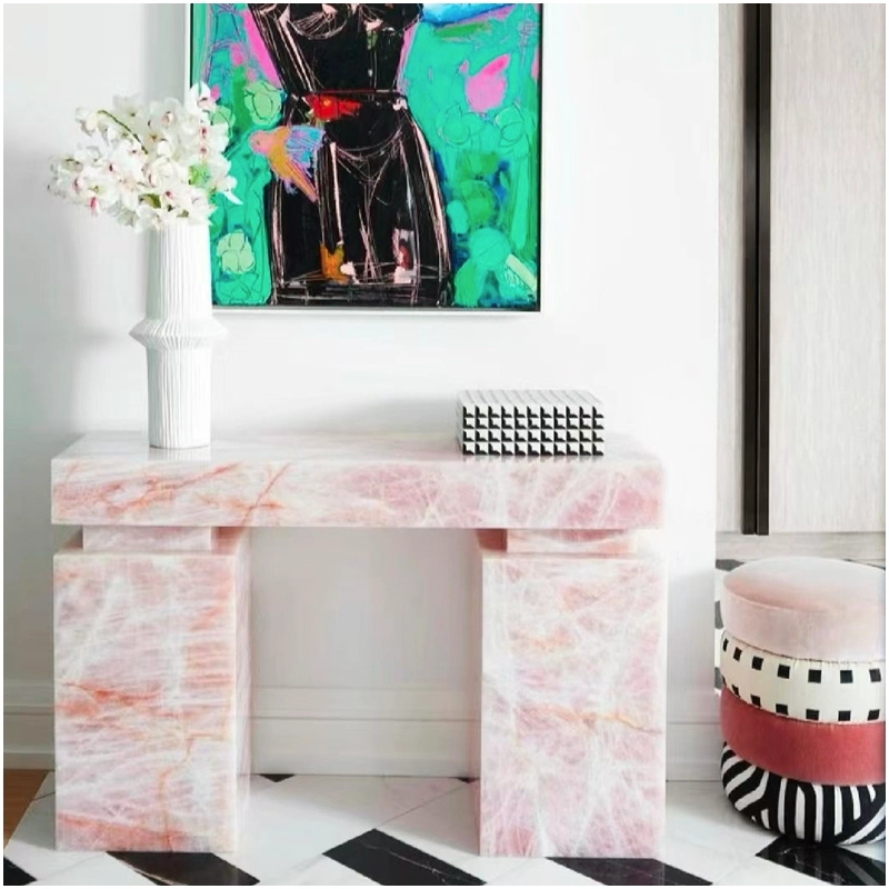 Cristallo Pink Rosa Quartzite Console Tables