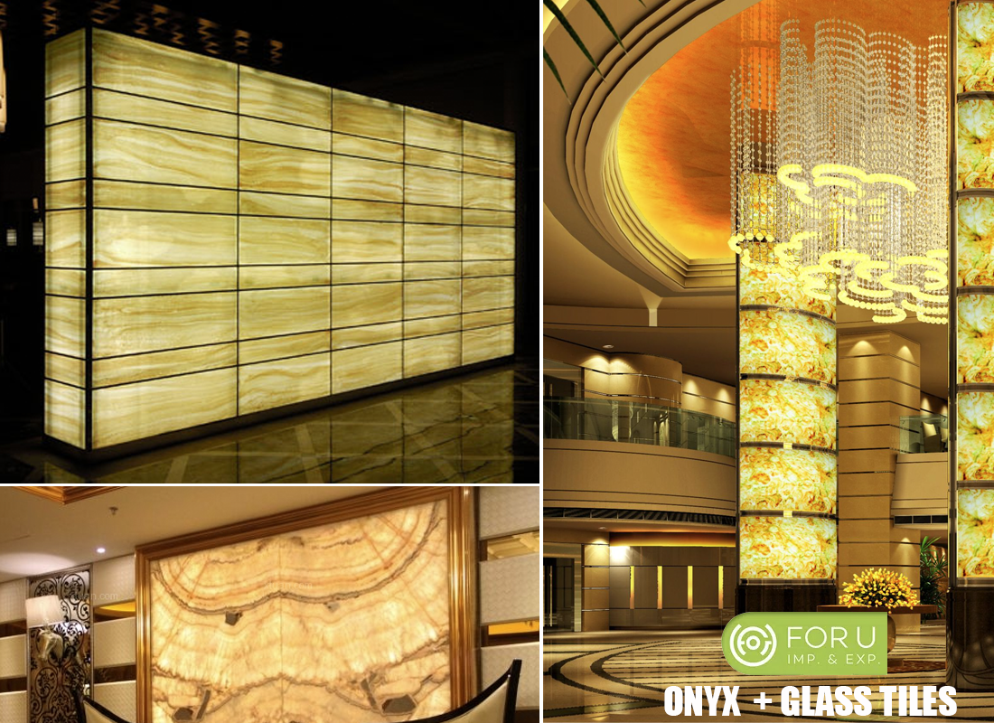 Onyx Marble Stone Composited Glass Tiles projects KA UNITED Onyx Marble Stone Composited Glass Tiles
