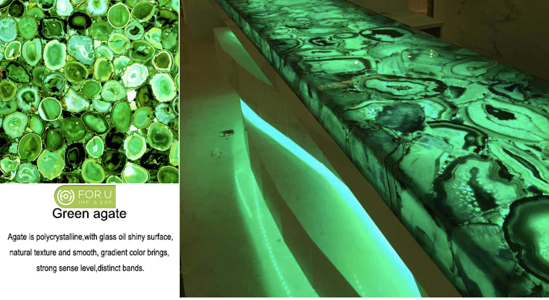 Semi Precious Green Agate Backlit Countertops FOR U STONE Semi Precious Green Agate Backlit Countertops FOR U STONE