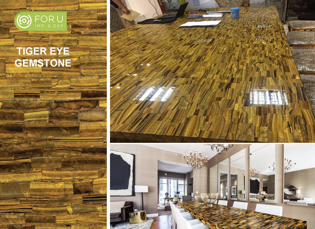 Tiger Eye Yellow Gemstone Tables and Countertops Tiger Eye Yellow Gemstone Tables and Countertops
