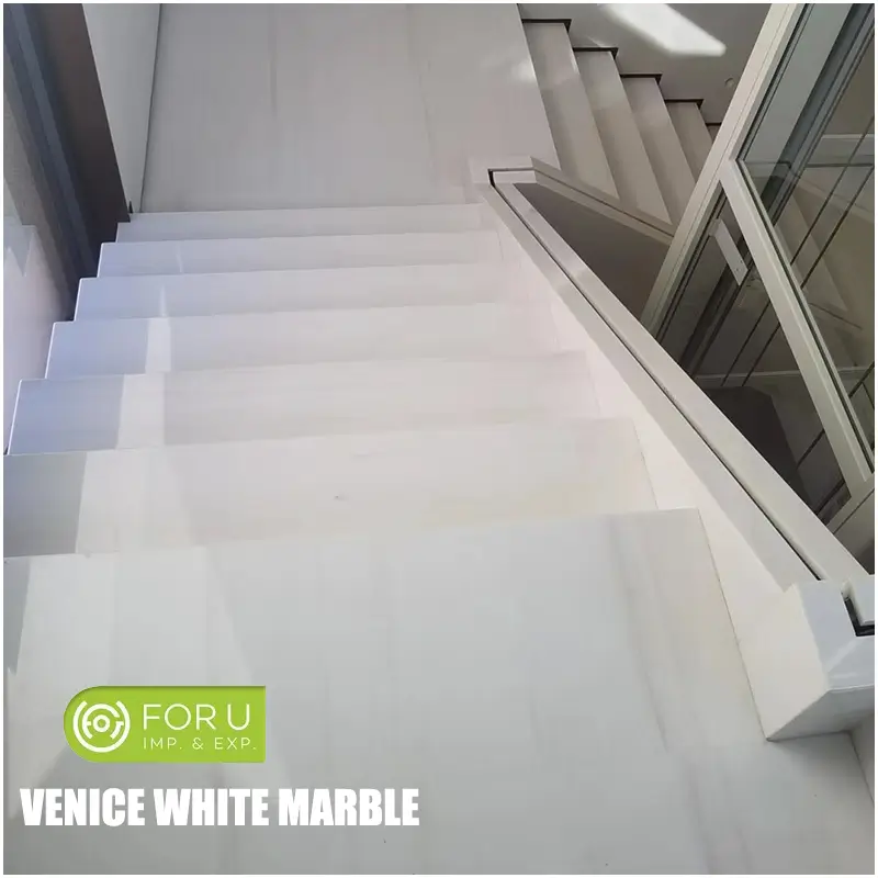 Venice White Marble Villa Stair Projects FOR U STONE