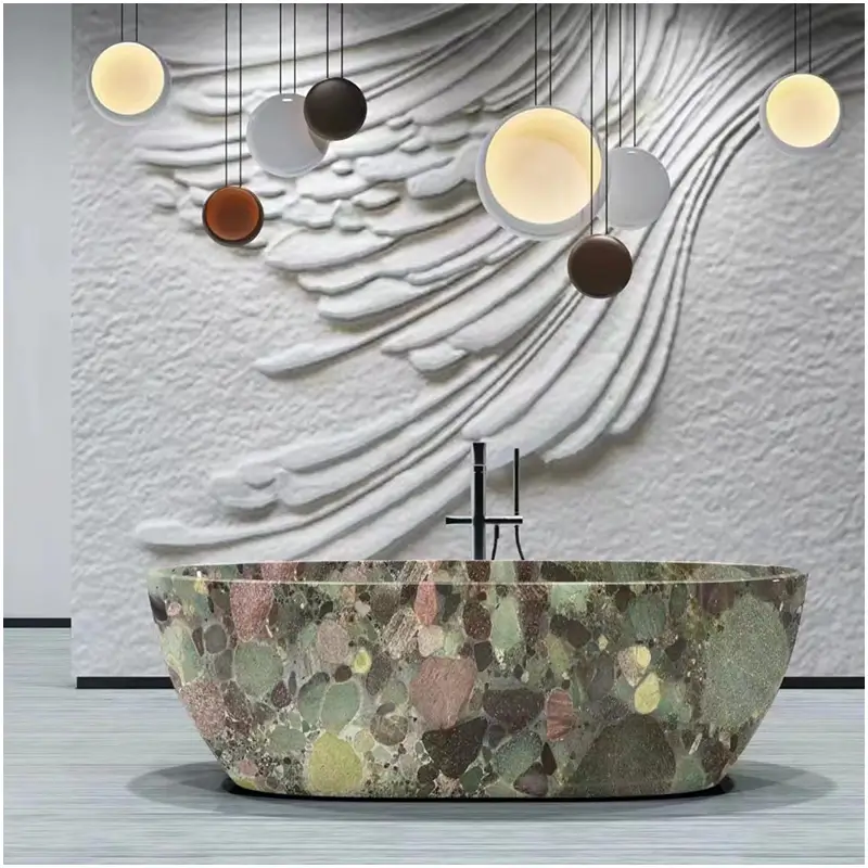 Verde Marinace Green Granite Soaking Bath Tub