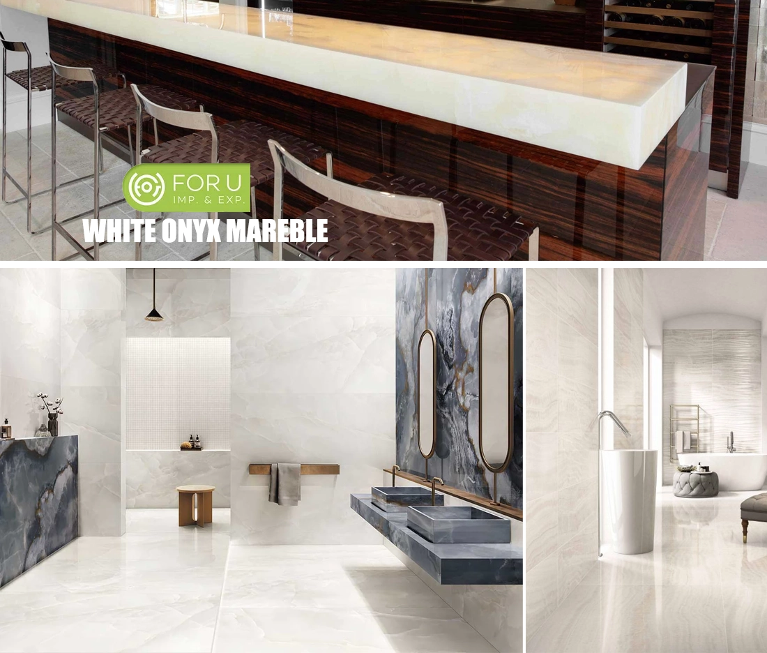 White Onyx Marble Kitchen and Bathroom Project FOR U STONE White Onyx Marble Kitchen and Bathroom Project FOR U STONE
