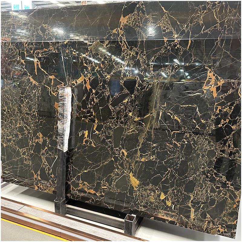 Black and Gold Marble Slab