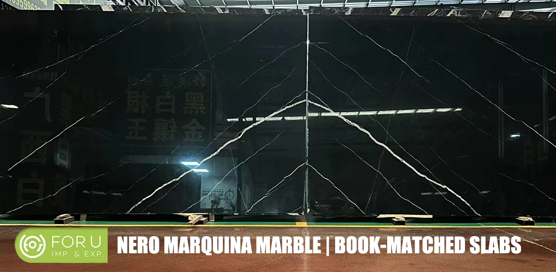 Black Marquina Marble Bookmatched Slabs Black Marquina Marble Bookmatched Slabs