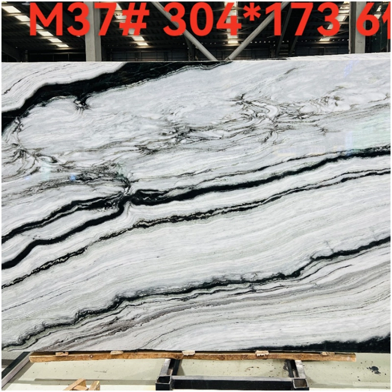 Indian White Panda Marble Slabs Indian White Panda Marble Slabs