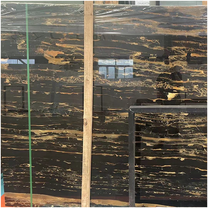 Oriental Nero Portoro Marble Slab