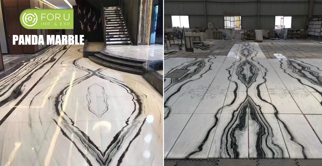 Panda Marble Bookmatched Flooring projects Panda Marble Bookmatched Flooring projects