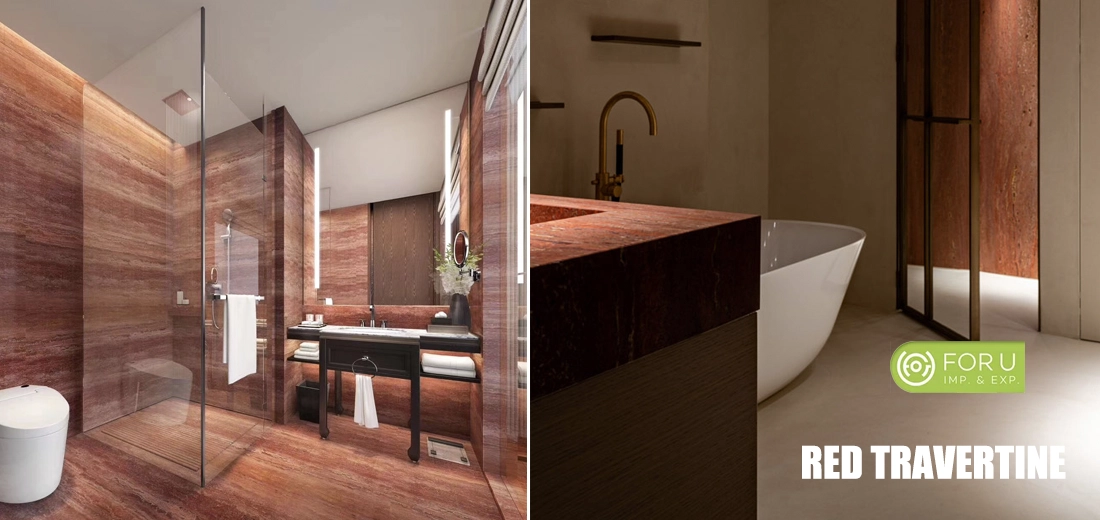 Persian Red Travertine Bathroom Projects FOR U STONE Persian Red Travertine Bathroom Projects FOR U STONE