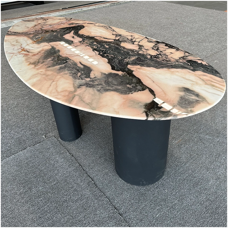 Waterdrop Shape Pink Marble Tables