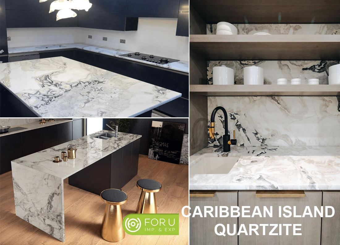 Caribbean Island Quartzite Countertops Projects FOR U STONE Caribbean Island Quartzite Countertops Projects FOR U STONE