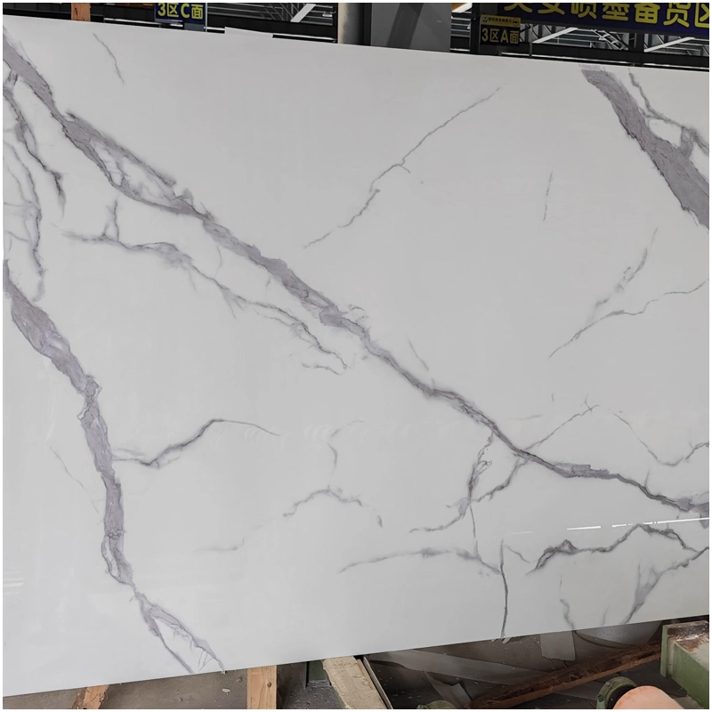 White Statuario Crystallized Marble Slabs
