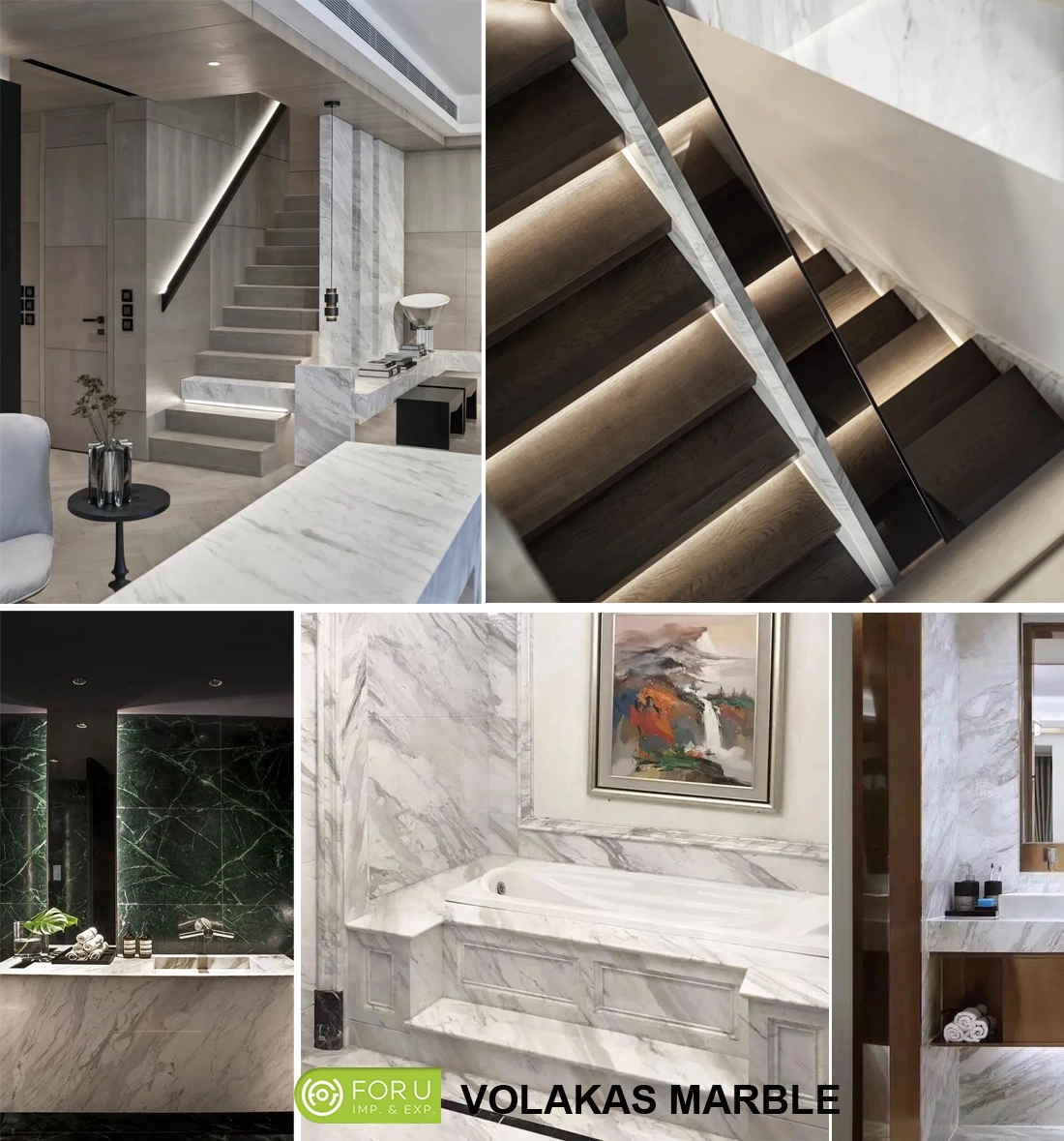 Volakas White Marble Stairs and Bathroom Designs Volakas White Marble Stairs and Bathroom Designs