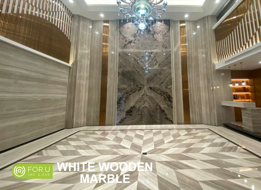 Wooden White and Grey Wooden Marble Waterjet Flooring Projects FOR U STONE Wooden White and Grey Wooden Marble Waterjet Flooring Projects FOR U STONE