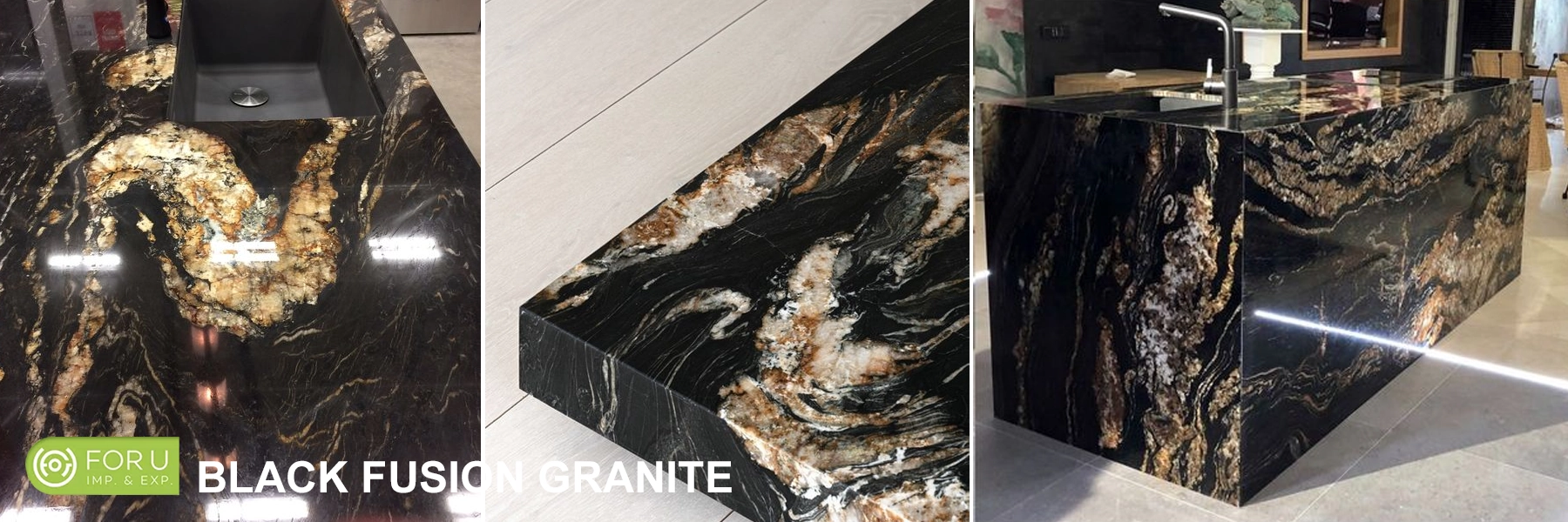 Luxury Black Fusion Granite Kitchen Countertop Designs FOR U STONE Luxury Black Fusion Granite Kitchen Countertop Designs FOR U STONE