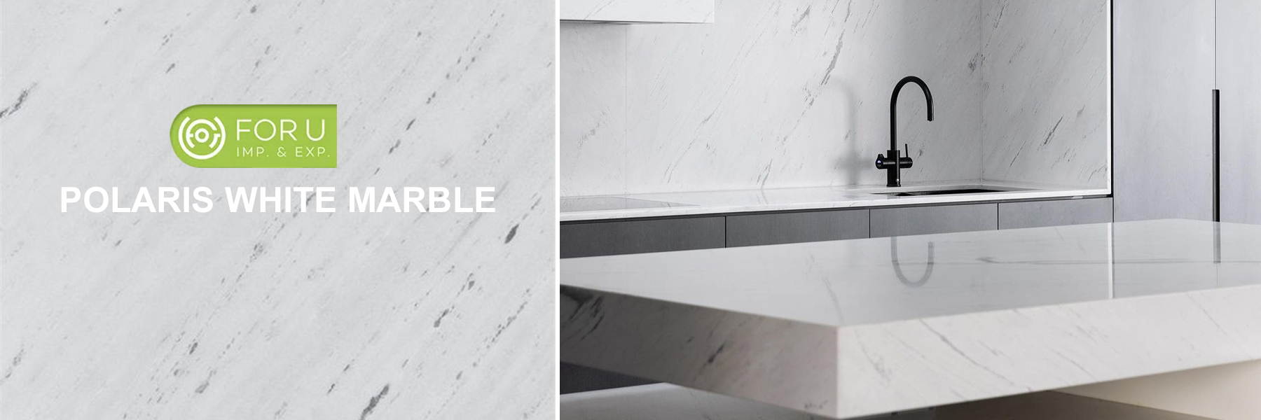 Polaris White Marble Kitchen Countertop Supplier FOR U STONE Polaris White Marble Kitchen Countertop Supplier FOR U STONE