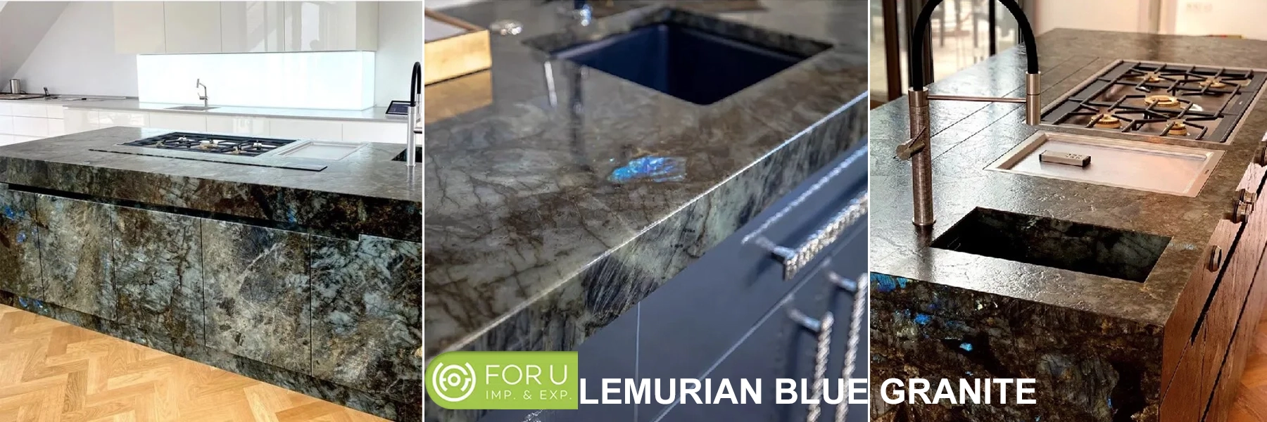 Customized Labradorite Lemurian Blue Granite Kitchen Countertop Projects FOR U STONE Customized Labradorite Lemurian Blue Granite Kitchen Countertop Projects FOR U STONE