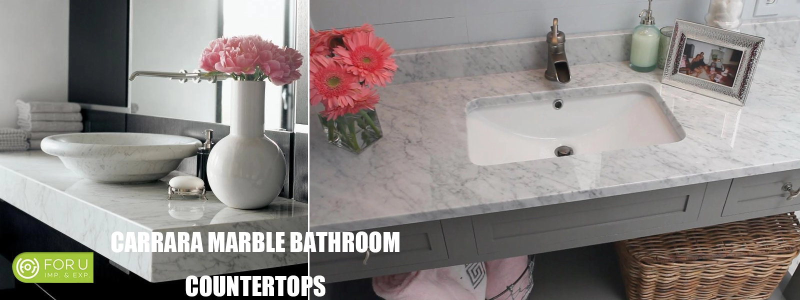Italian Carrara White Marble Bathroom Countertop Projects FOR U STONE