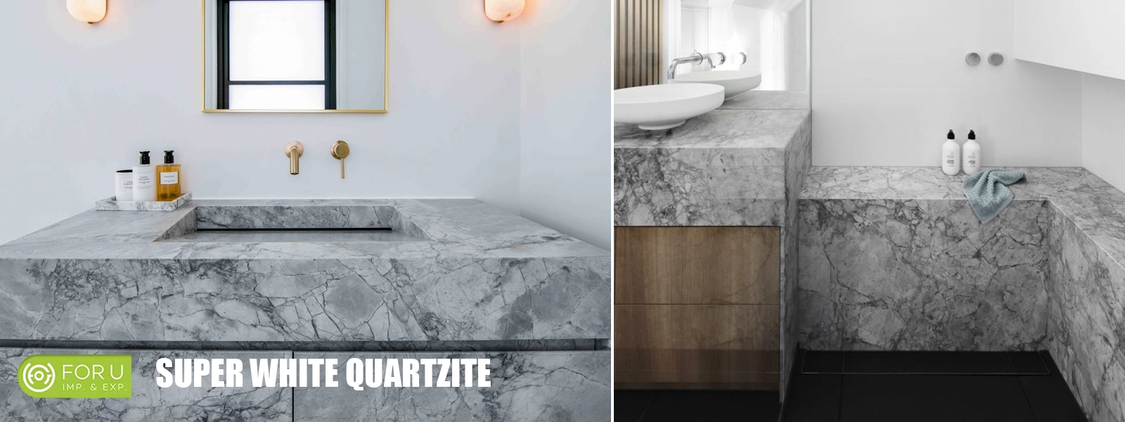 Super White Quartzite Bathroom Countertops Projects FOR U STONE Super White Quartzite Bathroom Countertops Projects FOR U STONE