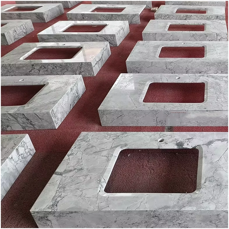 Super White Quartzite Bathroom Vanity Tops