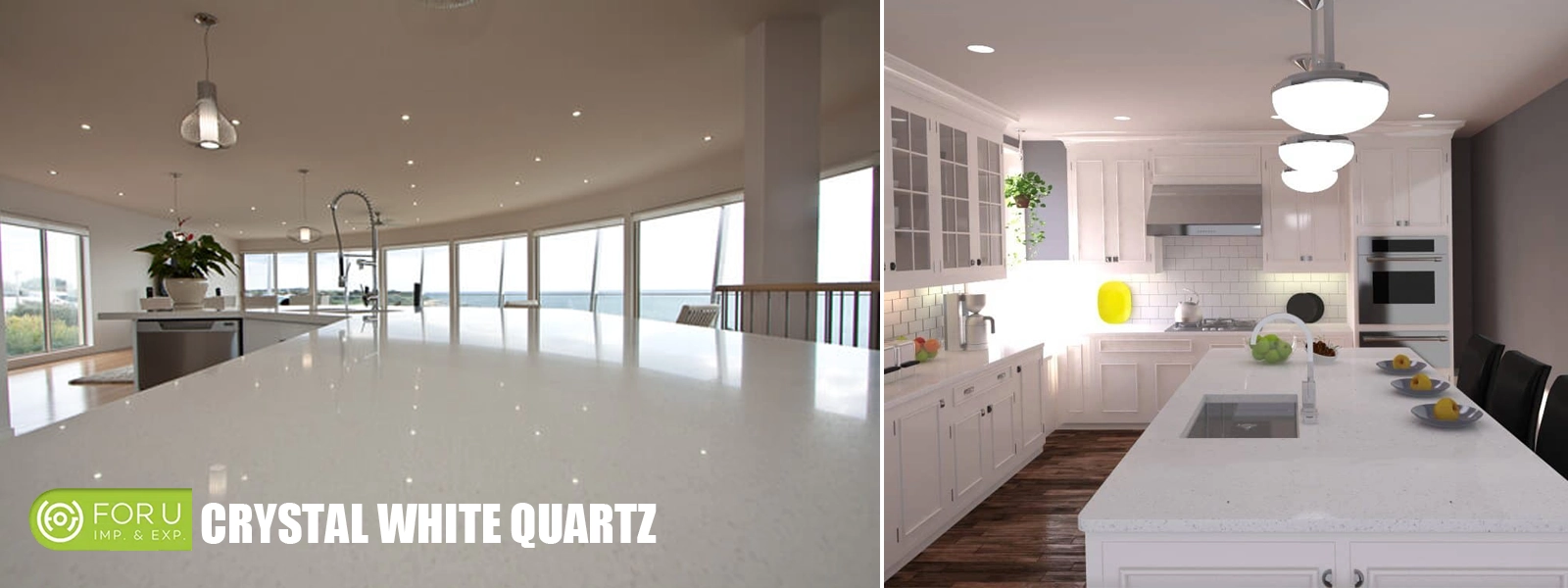 Crystal White Quartz Countertops Residential Kitchen Projects FOR U STONE Crystal White Quartz Countertops Residential Kitchen Projects FOR U STONE