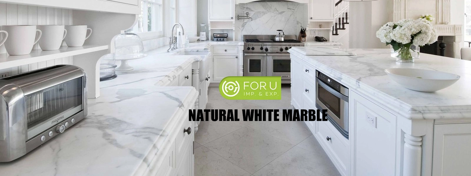 Natural Calacatta White Marble Kitchen Countertop in Villas FOR U STONE Natural Calacatta White Marble Kitchen Countertop in Villas FOR U STONE