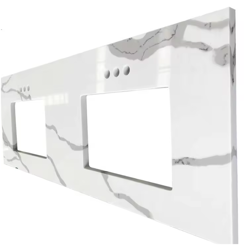 Quartz Bathroom Countertops Double Sink