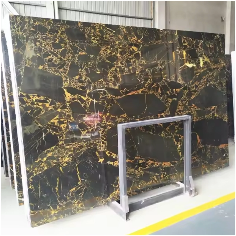 Athens Portoro Black Marble Slabs Athens Portoro Black Marble Slabs