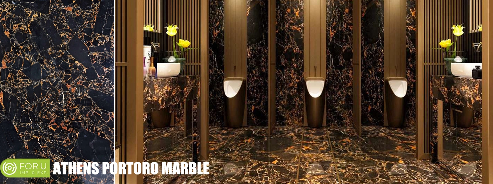 Athens Portoro Black and Gold Luxury marble bathroom projects FOR U STONE Athens Portoro Black and Gold Luxury marble bathroom projects FOR U STONE