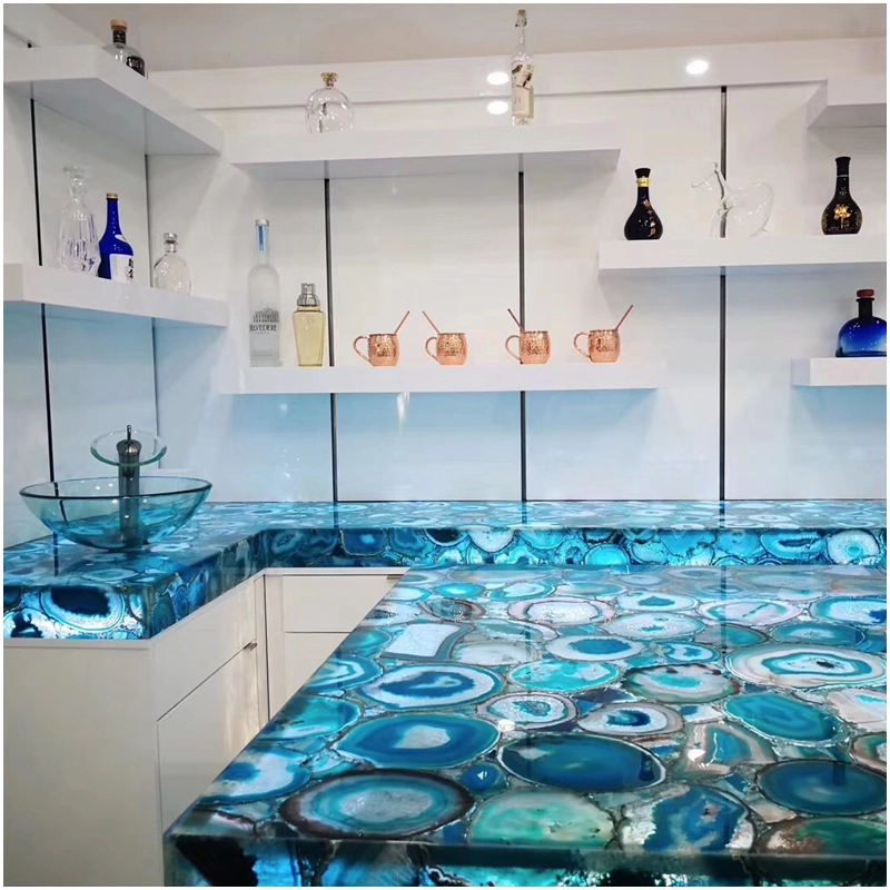 Blue Agate Countertops for Luxury Aparment Projects FOR U STONE Blue Agate Countertops for Luxury Aparment Projects FOR U STONE