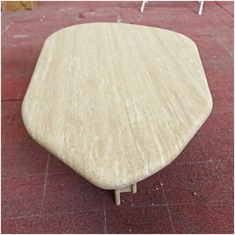 Beige Travertine Dining Table