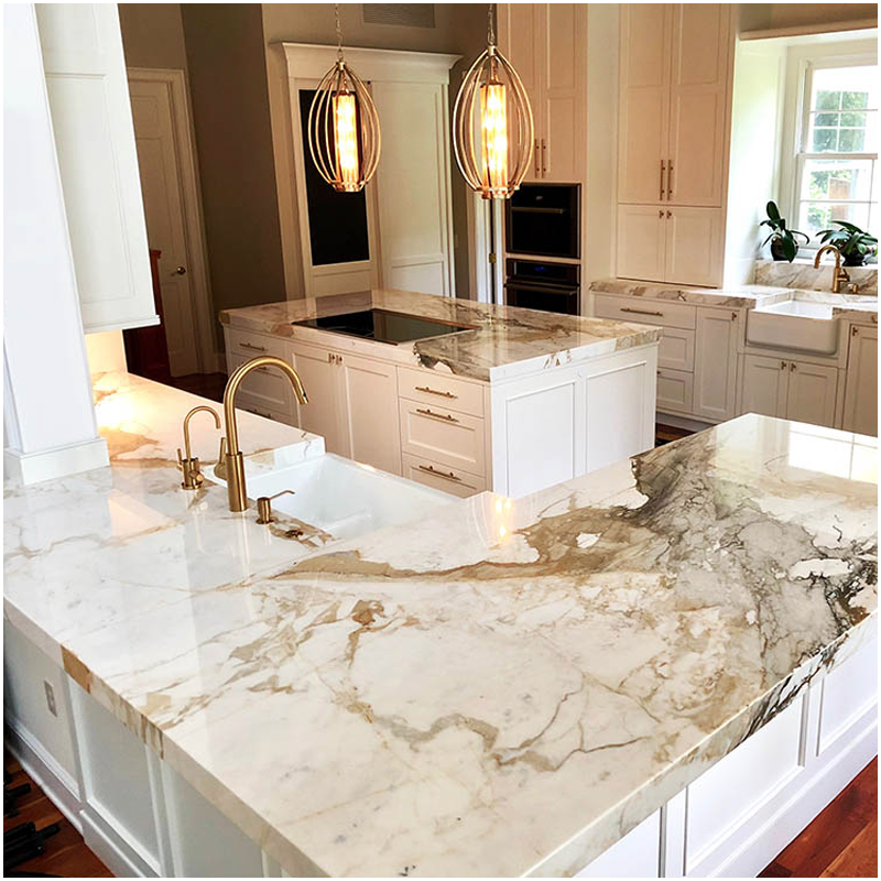 Calacatta Gold Marble Countertops in Luxury Villas Calacatta Gold Marble Countertops in Luxury Villas