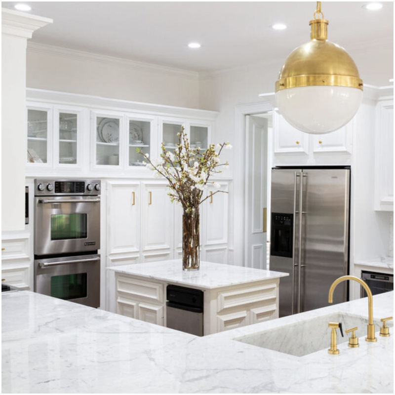 L Shape White Marble Kitchen Countertops L Shape White Marble Kitchen Countertops