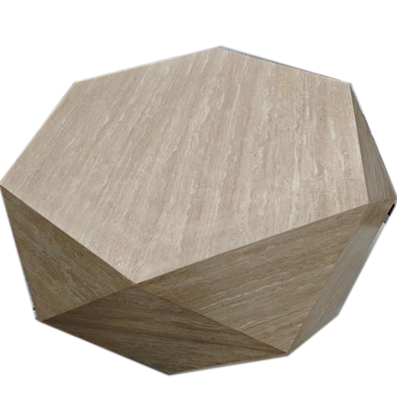 Travertine Side Table