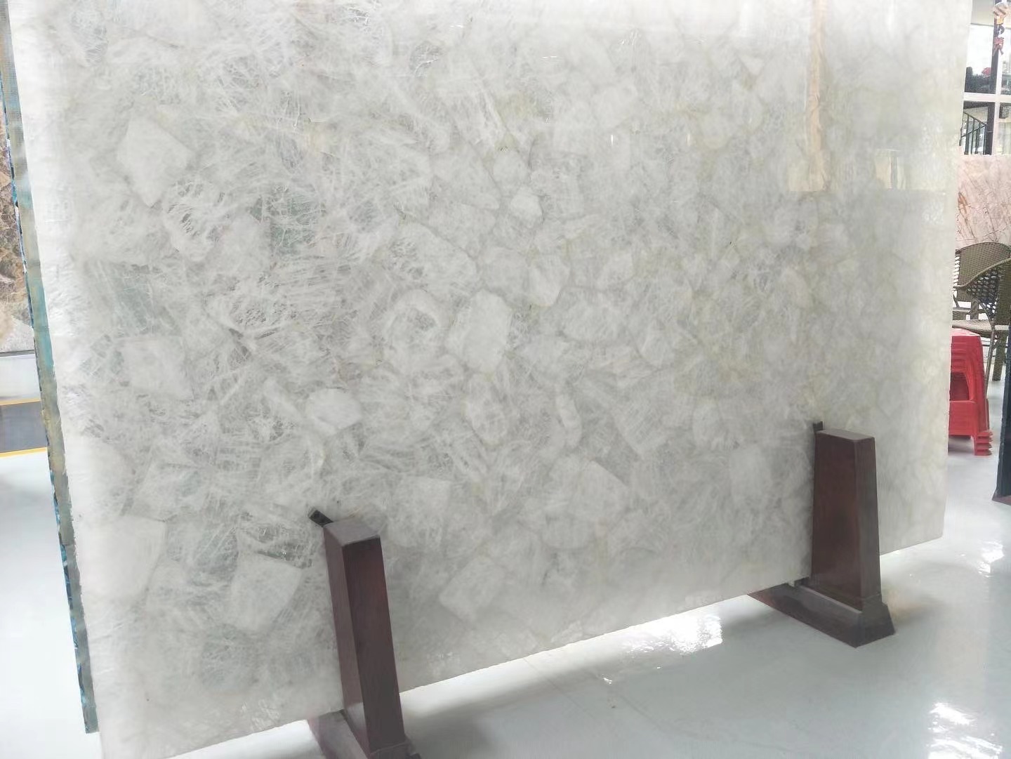 semi precious crystal white quartzite