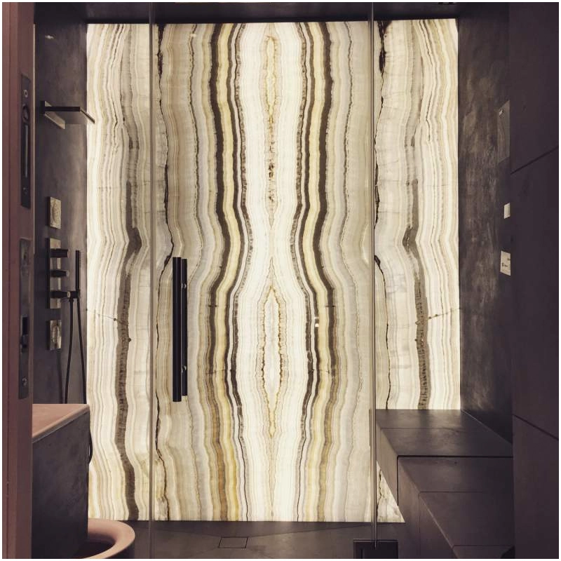 Backlit Onyx Marble Wall Tiles For Villa Bathroom FOR U STONE Backlit Onyx Marble Wall Tiles