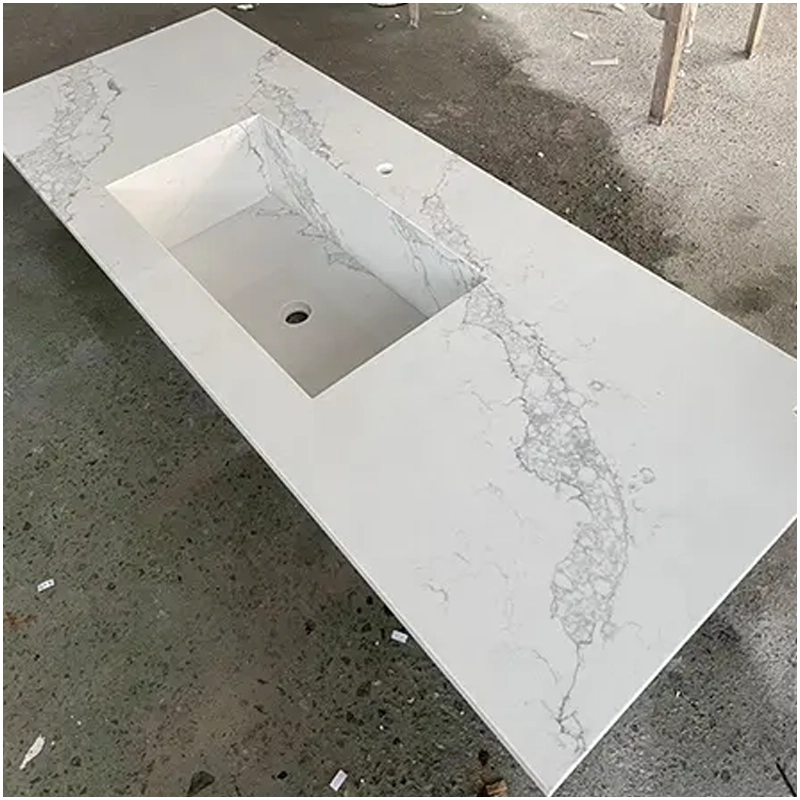 Bianco Calacatta Quartz Bathroom Countertops