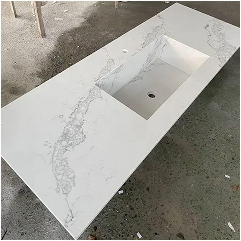 Bianco Calacatta Quartz Washroom Countertops