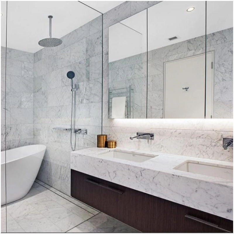Bianco Carrara Marble Luxury Bathroom Projects FOR U STONE Bianco Carrara Marble Luxury Bathroom Projects FOR U STONE