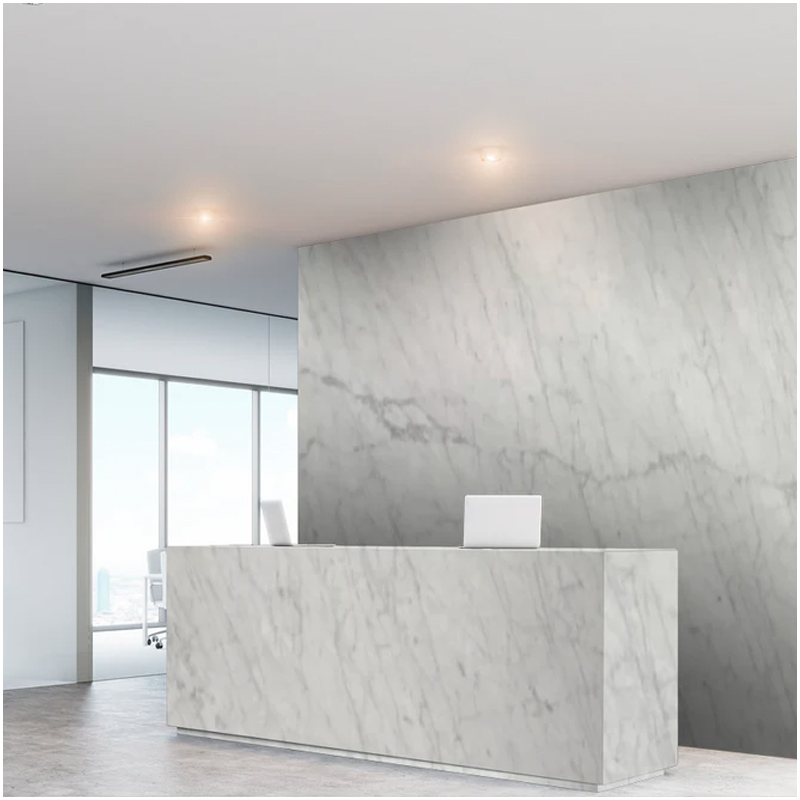 Carrara White Marble Tiles in Office Interior FOR U STONE Carrara White Marble Tiles in Office Interior FOR U STONE