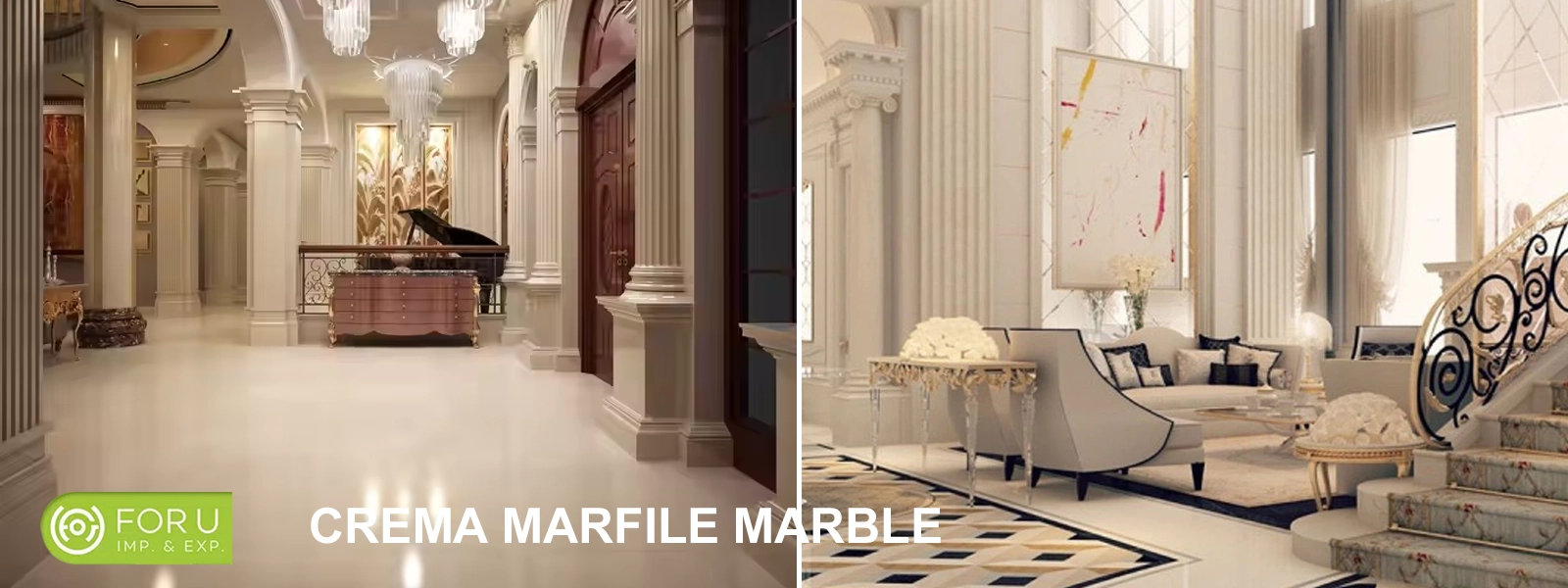 Crema Marfil Marble Villa Lobby Projects FOR U STONE Crema Marfil Marble Villa Lobby Projects FOR U STONE
