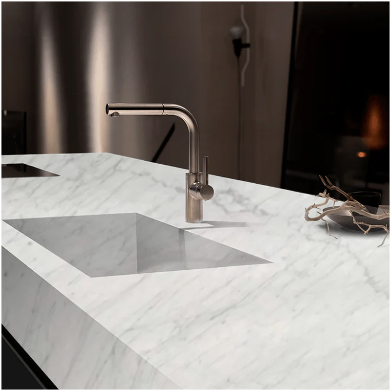 Marble Carrara White Kitchen Countertops in Luxury Apartments FOR U STONE Marble Carrara White Kitchen Countertops in Luxury Apartments FOR U STONE